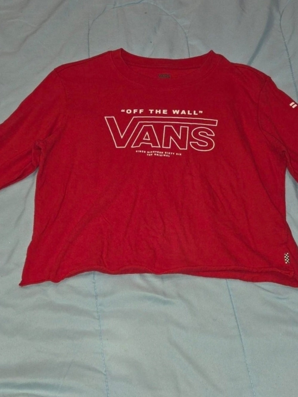 Vans Red Long-Sleeve Tee with White 'Vans' Logo